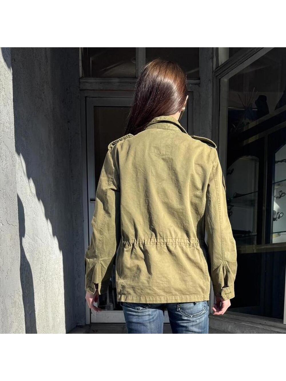 Zadig & Voltaire Olive Military Jacket Utility Field Coat Cotton Size L - Picture 3 of 8